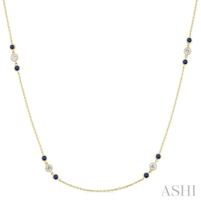 Gemstone & Diamond Station Necklace