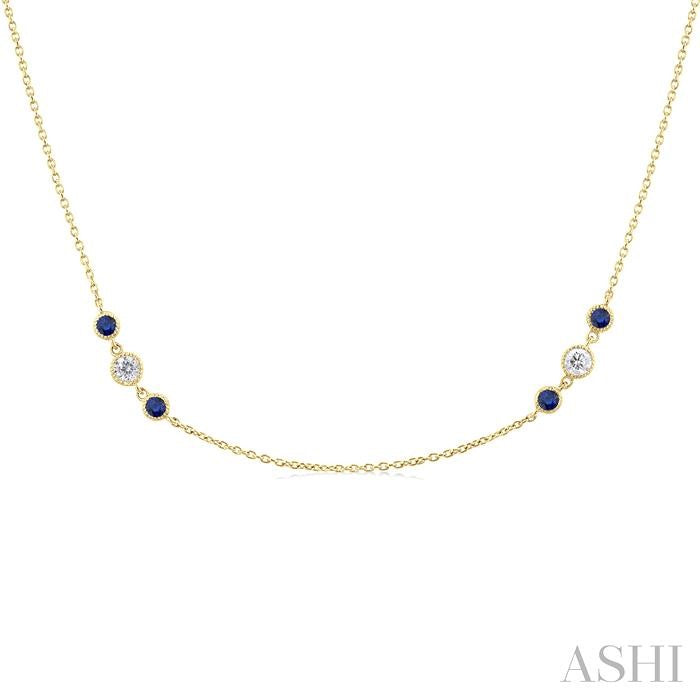 Gemstone & Diamond Station Necklace