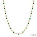 Bezel Alternate Gemstone & Diamond Necklace