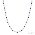 Bezel Alternate Gemstone & Diamond Necklace