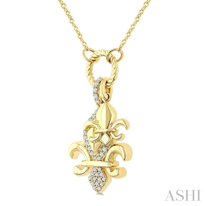 Fleur De Lis Charm Diamond Fashion Pendant