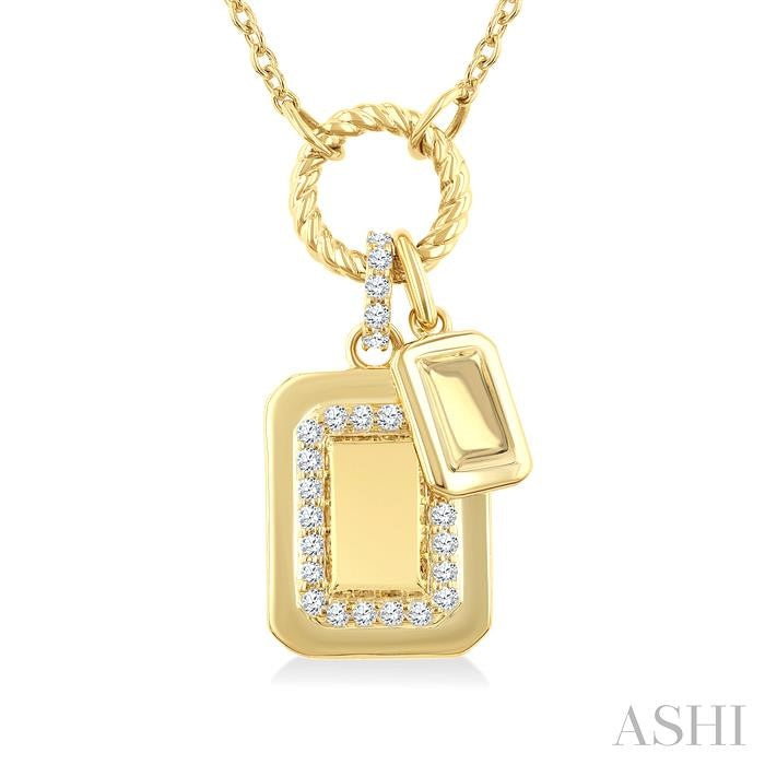 Emerald Shape Charm Diamond Fashion Pendant
