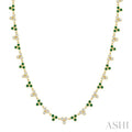 3 Stone Bezel Alternate Gemstone & Diamond Necklace