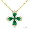 Blossom Pear Shape Gemstone & Diamond Pendant