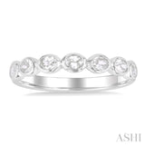 Oval Shape East-West Bezel Set Diamond Fashion Band