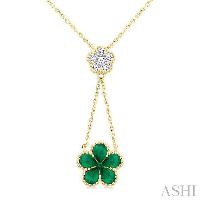 Blossom Pear Shape Gemstone & Diamond Necklace