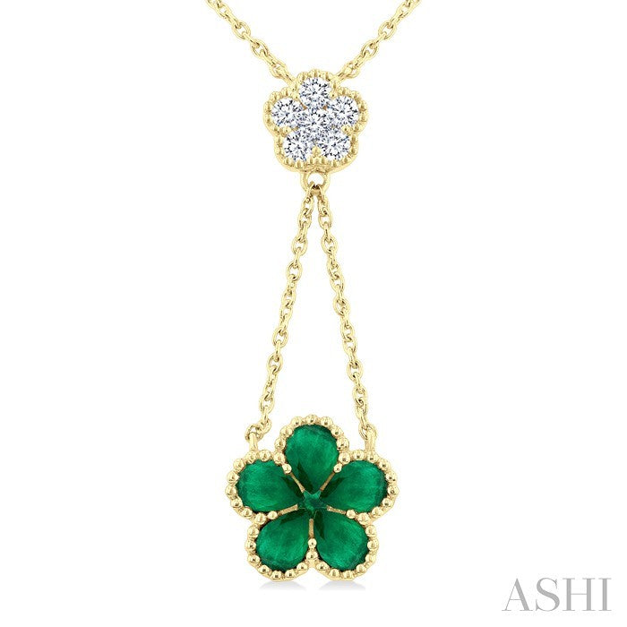 Blossom Pear Shape Gemstone & Diamond Necklace