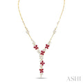 Blossom Gemstone & Diamond Fashion Y Necklace