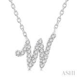 Script 'W' Initial Diamond Pendant