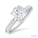 Round Shape Semi-Mount Diamond Engagement Ring
