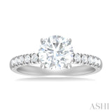 Round Shape Semi-Mount Diamond Engagement Ring
