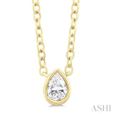 Pear Shape Bezel Set Petite Diamond Fashion Pendant