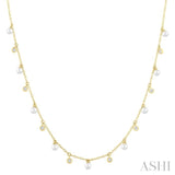 Pearl & Diamond Station Necklace