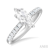 Marquise Shape Semi-Mount Diamond Engagement Ring