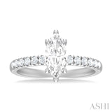 Marquise Shape Semi-Mount Diamond Engagement Ring