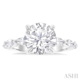 Round Shape Semi-Mount Diamond Engagement Ring