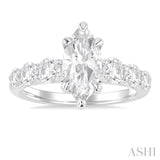 Marquise Shape Semi-Mount Diamond Engagement Ring