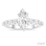 Marquise Shape Semi-Mount Diamond Engagement Ring