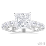 Princess Shape Semi-Mount Diamond Engagement Ring