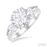 Round Shape Semi-Mount Diamond Engagement Ring