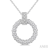 Silver Bold Circle Diamond Pendant