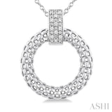 Silver Bold Circle Diamond Pendant