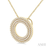 Circle Three Row Diamond Pendant