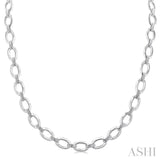 Silver Bold Open Link Diamond Necklace