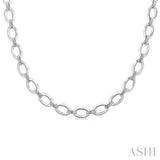 Silver Bold Open Link Diamond Necklace