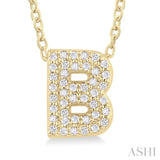 Bubble 'B' Initial Diamond Pendant