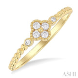 Bead Clover Petite Diamond Fashion Ring