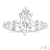 Marquise Shape Semi-Mount Diamond Engagement Ring