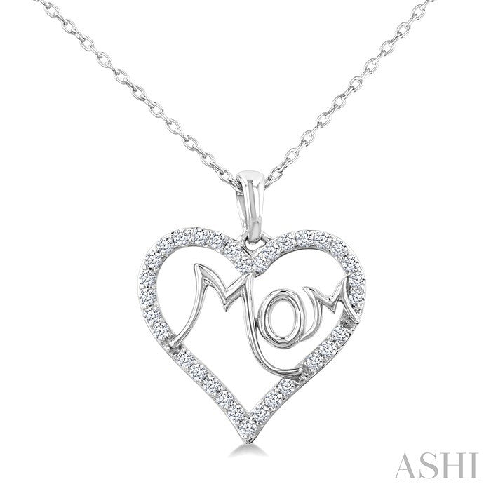 Mom Heart Shape Diamond Fashion Pendant