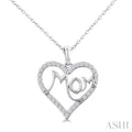 Mom Heart Shape Diamond Fashion Pendant