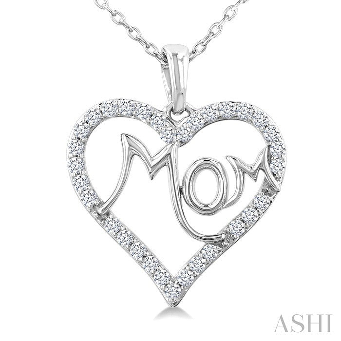 Mom Heart Shape Diamond Fashion Pendant