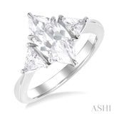 Marquise Shape Semi-Mount Diamond Engagement Ring