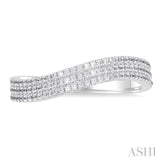 Three Row Wave Diamond Fashion Band