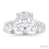 Oval Shape Semi-Mount Diamond Engagement Ring