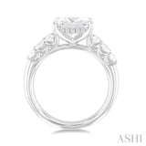 Princess Shape Semi-Mount Diamond Engagement Ring