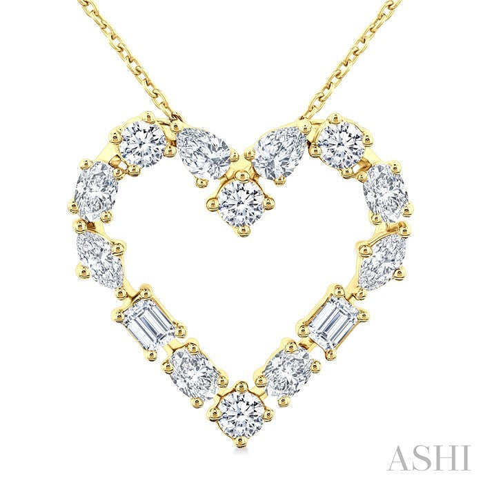 Heart Mixed Shape Diamond Fashion Pendant