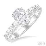 Oval Shape Semi-Mount Diamond Engagement Ring