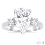 Pear Shape Semi-Mount Diamond Engagement Ring