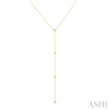 Bezel Set Diamond Station Lariat Y Necklace
