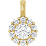 14K Yellow 3/4 CTW Lab-Grown Diamond Halo-Style Pendant