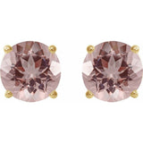 14K Yellow 6 mm Natural Pink Morganite Stud Earrings