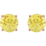 14K Rose 7 mm Lab-Grown Yellow Sapphire Stud Earrings