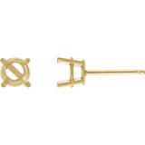 14K Yellow 8 mm Lab-Grown Emerald Earrings