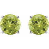 Sterling Silver 6 mm Natural Peridot Stud Earrings