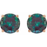 14K Rose 7 mm Lab-Grown Alexandrite Stud Earrings