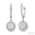 Round Shape Halo Lovebright Diamond Earrings